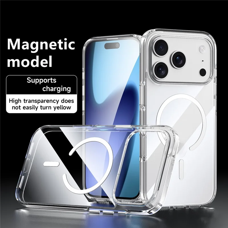 SULADA For iPhone 17 Pro Case Compatible with MagSafe TPU + PC Crystal Clear Phone Cover
