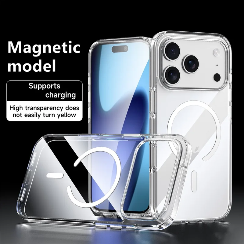 SULADA For iPhone 17 Pro Max Case Compatible with MagSafe TPU + PC Crystal Clear Phone Cover