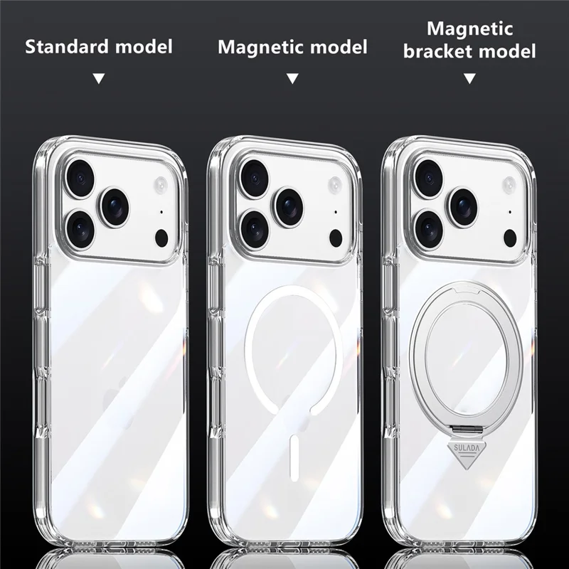 SULADA For iPhone 17 Pro Max Case Compatible with MagSafe TPU + PC Crystal Clear Phone Cover