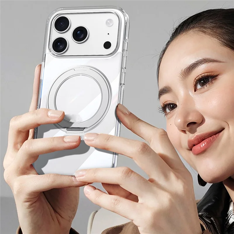 SULADA For iPhone 17 Pro Magnetic Case with Kickstand TPU + PC Clear Phone Cover