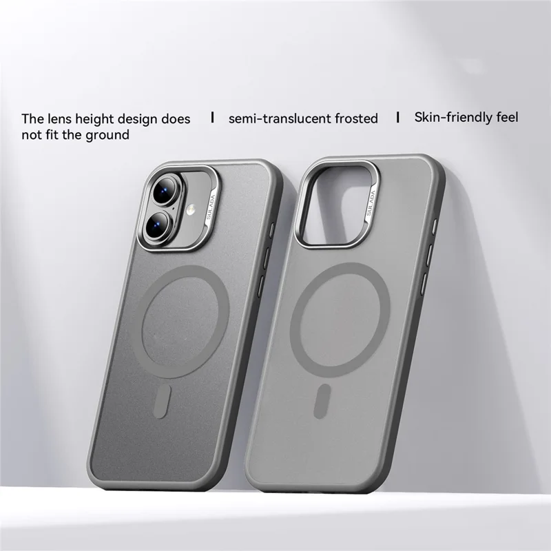 SULADA Para iPhone 17 Capa Compatível com MagSafe PC + TPU Capa de Celular - Cinza Titânio