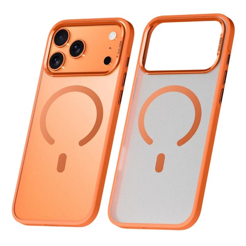SULADA Pour iPhone 17 Pro Max Étui Compatible avec MagSafe PC + TPU Coque de Téléphone - Orange