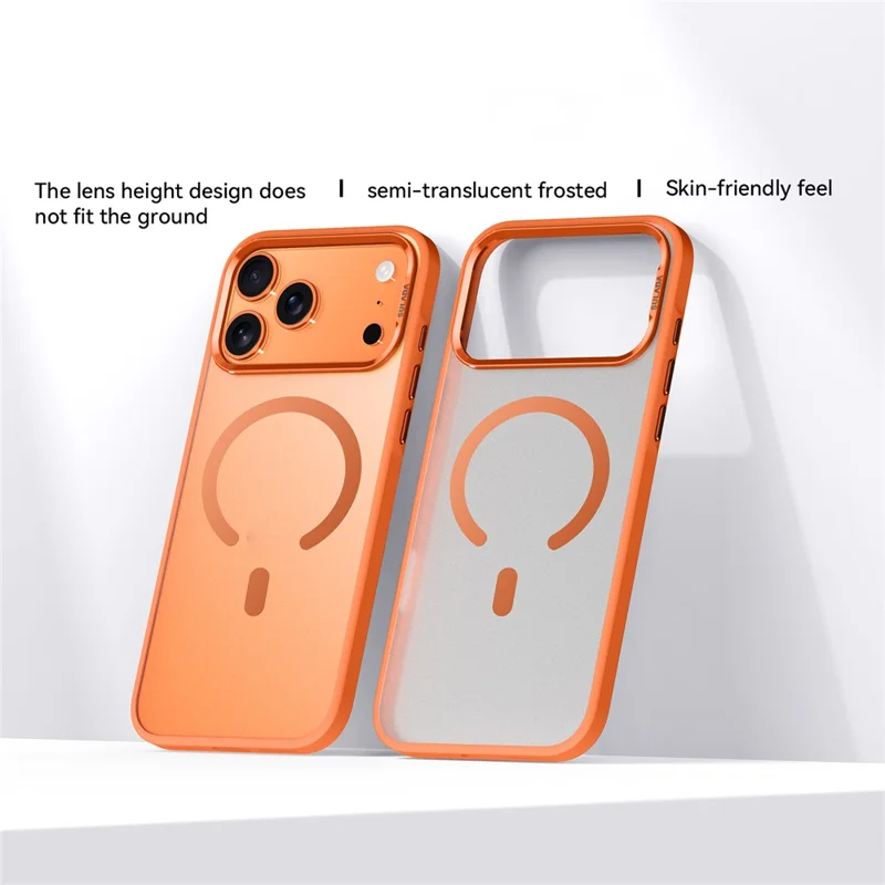 SULADA Pour iPhone 17 Pro Max Étui Compatible avec MagSafe PC + TPU Coque de Téléphone - Orange
