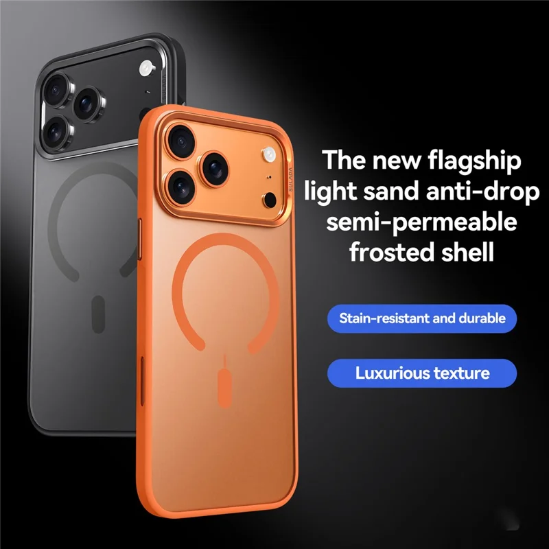 SULADA Pour iPhone 17 Pro Max Étui Compatible avec MagSafe PC + TPU Coque de Téléphone - Orange