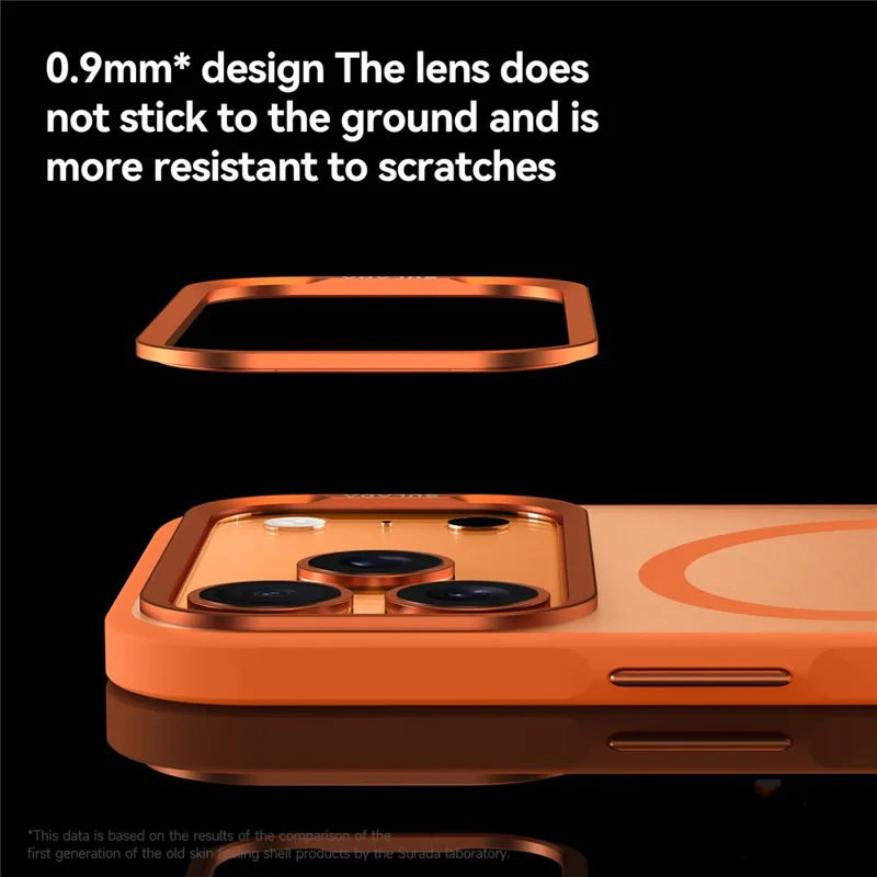 SULADA Pour iPhone 17 Pro Max Étui Compatible avec MagSafe PC + TPU Coque de Téléphone - Orange