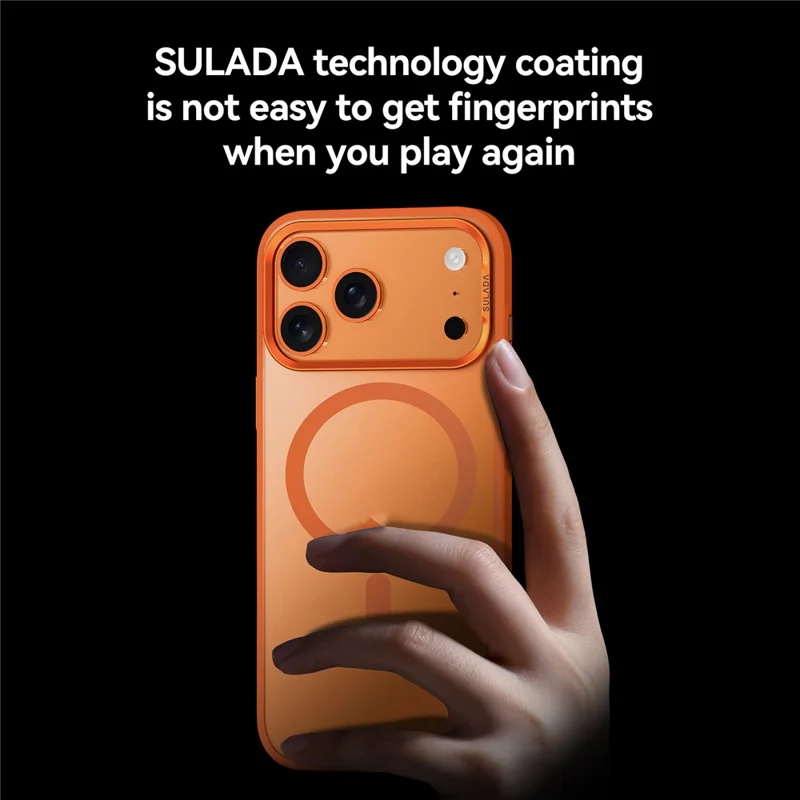 SULADA Pour iPhone 17 Pro Max Étui Compatible avec MagSafe PC + TPU Coque de Téléphone - Orange