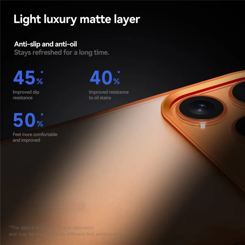 SULADA For iPhone 17 Pro Case PC+TPU Shockproof Matte Phone Protector Cover - Orange