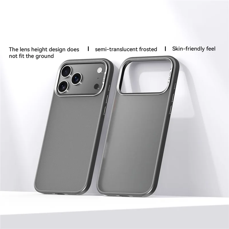 SULADA For iPhone 17 Pro Case PC+TPU Shockproof Matte Phone Protector Cover - Titanium Grey