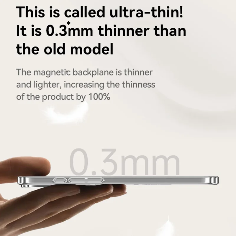 SULADA For iPhone 17 Case Compatible with MagSafe Electroplated Foldable Kickstand Clear PC Phone Cover - Titanium