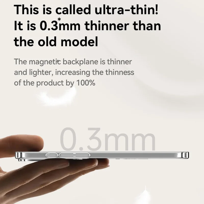 SULADA Para iPhone 17 Pro Capa Compatível com MagSafe Eletroplastificada com Suporte Dobrável Tampa de Telefone em PC Transparente - Titânio