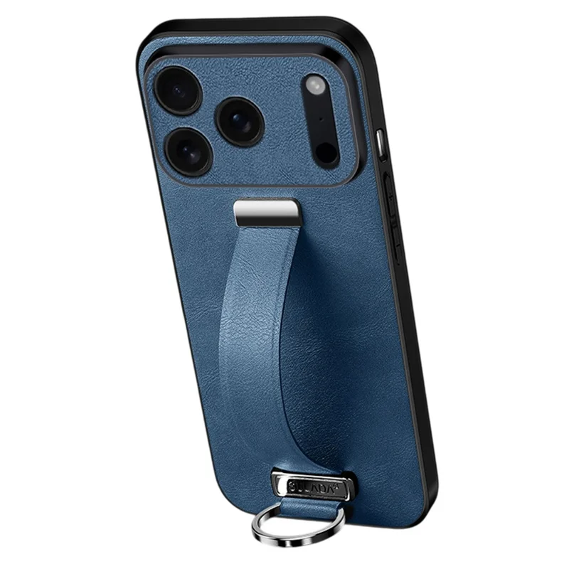 SULADA Serie Moda per Cover iPhone 17 Pro con Cinturino e Supporto, Retro in Pelle - Blu