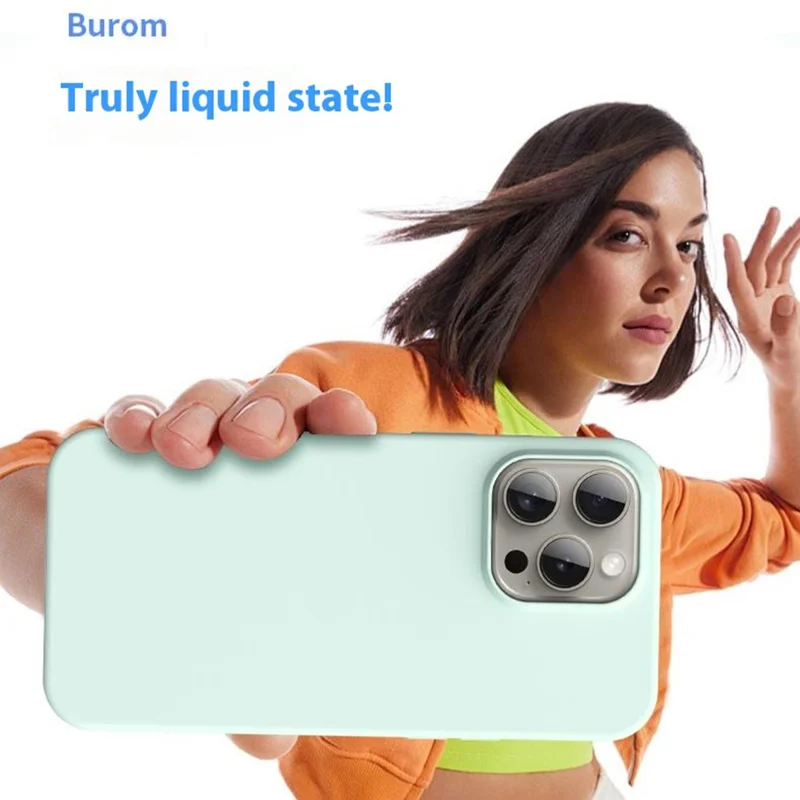 For iPhone 16 Pro Case Compatible with MagSafe Ultra Thin Liquid Silicone + PC Phone Cover - Glacier Blue