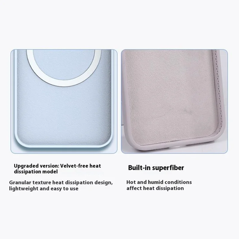 For iPhone 17 Case Compatible with MagSafe Ultra Thin Liquid Silicone + PC Phone Cover - Glacier Blue