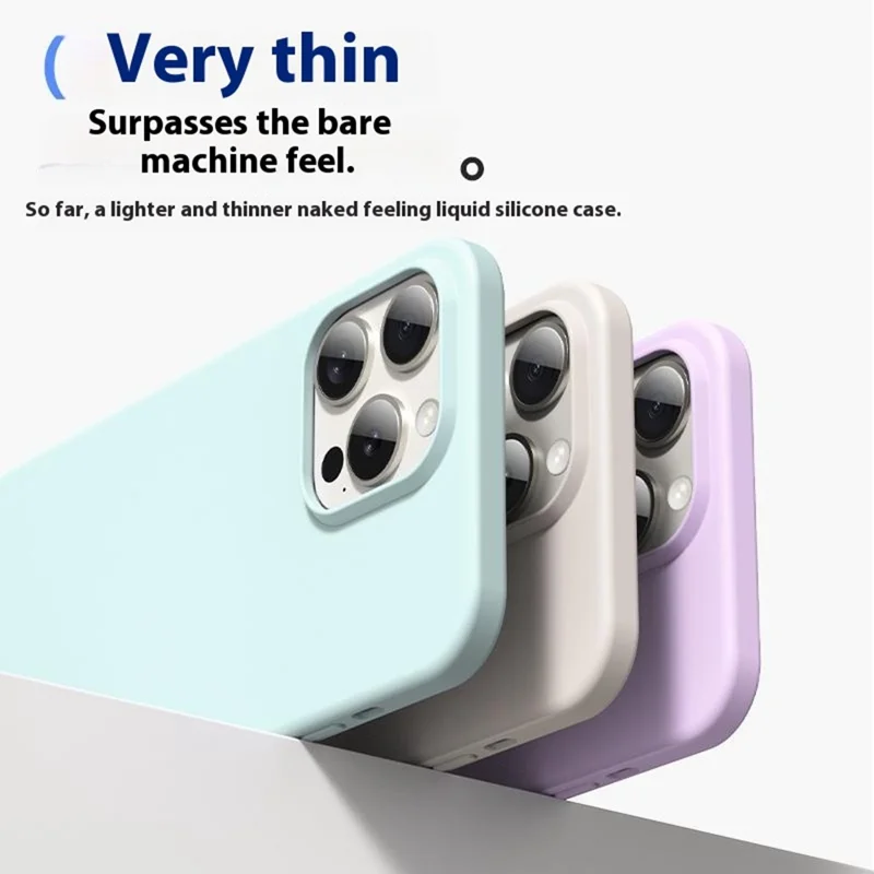 For iPhone 12 / 12 Pro Case Compatible with MagSafe Ultra Thin Liquid Silicone + PC Phone Cover - Light Yellow