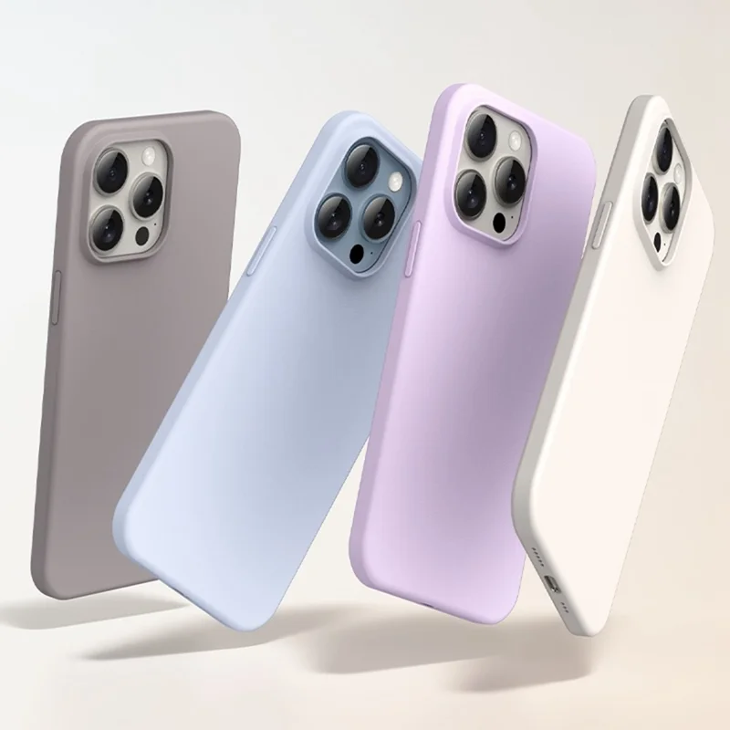 For iPhone 12 Pro Max Case Compatible with MagSafe Ultra Thin Liquid Silicone + PC Phone Cover - Glacier Blue