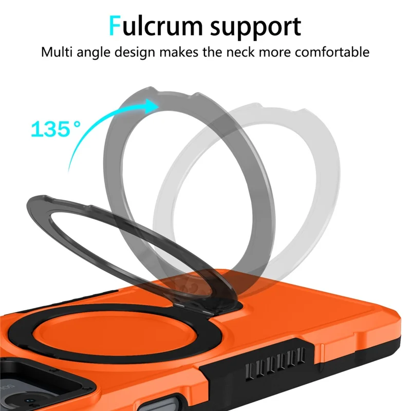 For Motorola Moto G14 4G Case Ring Kickstand TPU + PC Hybrid Phone Cover - Orange