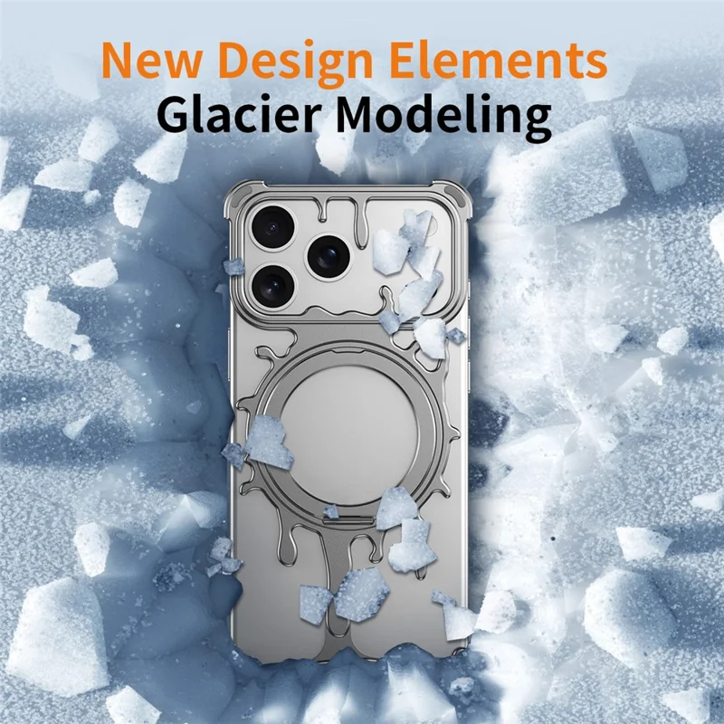 Funda Parachoques Serie Glaciar para iPhone 17 Pro con Soporte Giratorio Compatible con MagSafe - Gris Oscuro