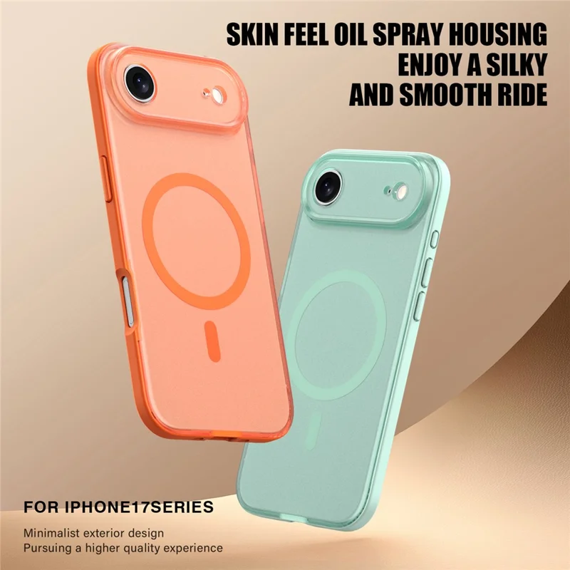 For iPhone Air Case Compatible with MagSafe Skin Feel Frosted PC + TPU Phone Cover - Orange