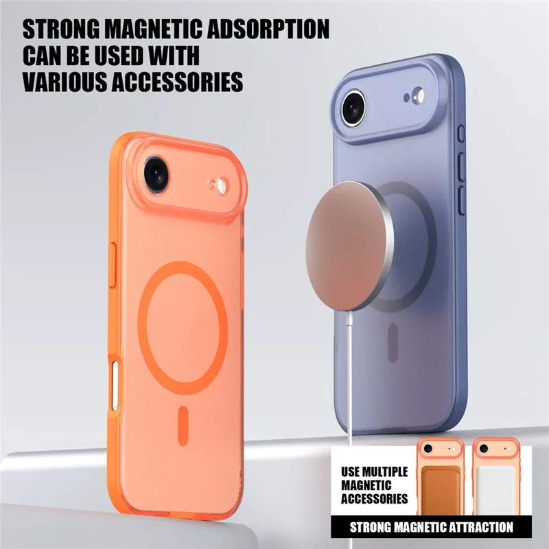For iPhone Air Case Compatible with MagSafe Skin Feel Frosted PC + TPU Phone Cover - Pink
