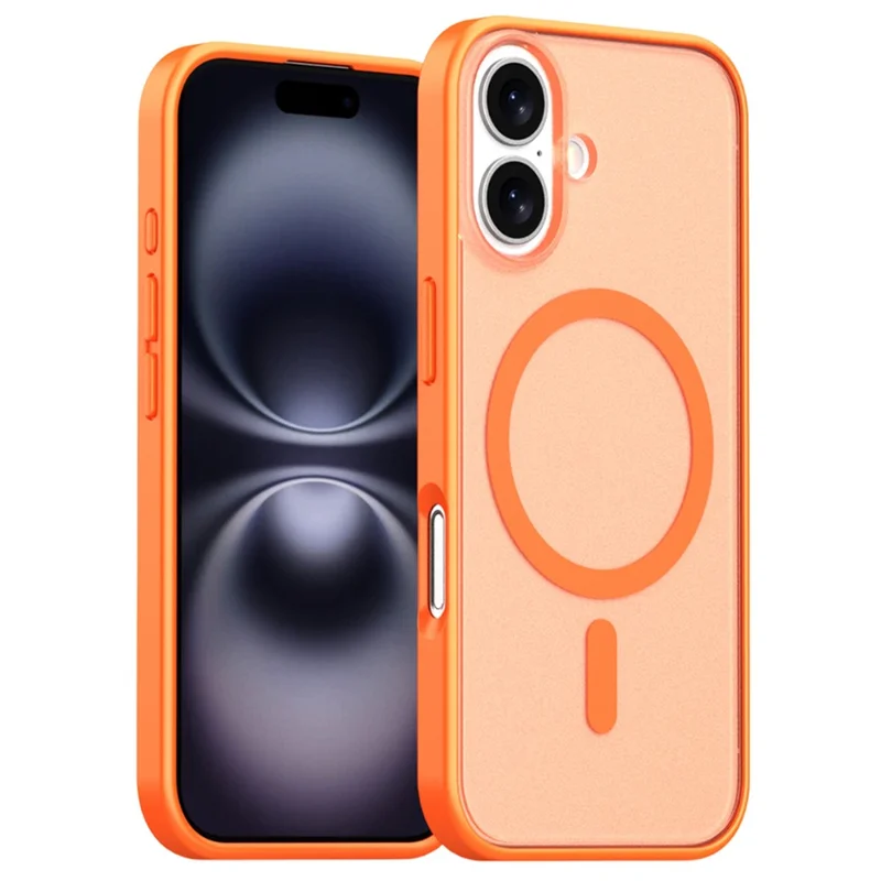 For iPhone 17 Case Compatible with MagSafe Skin Feel Frosted PC + TPU Phone Cover - Orange