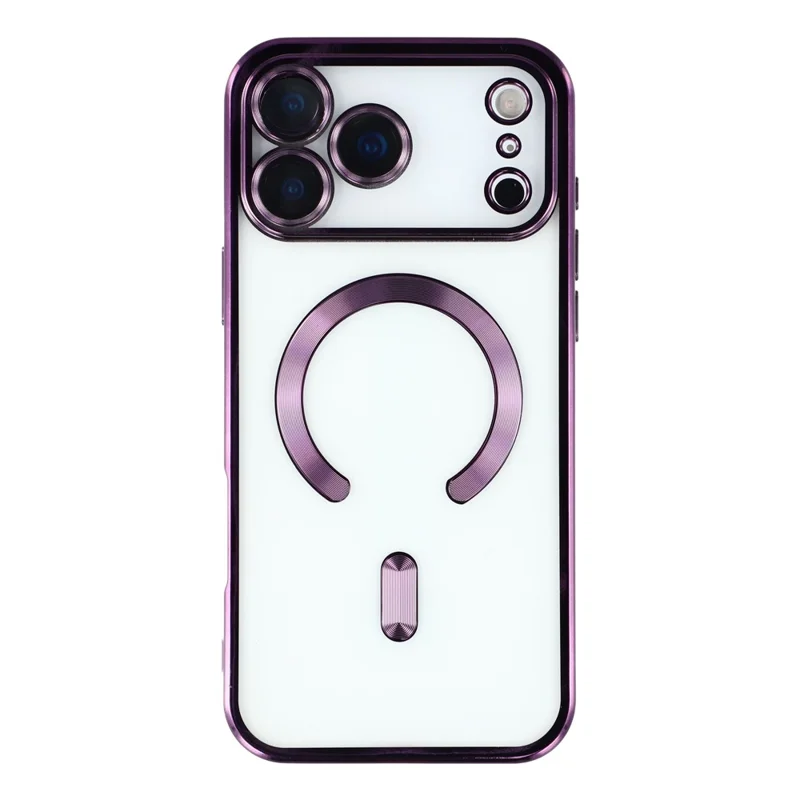 Étui magnétique pour iPhone 17 Pro Max avec motif veine de CD, protection de lentille en verre et coque arrière TPU - Violet