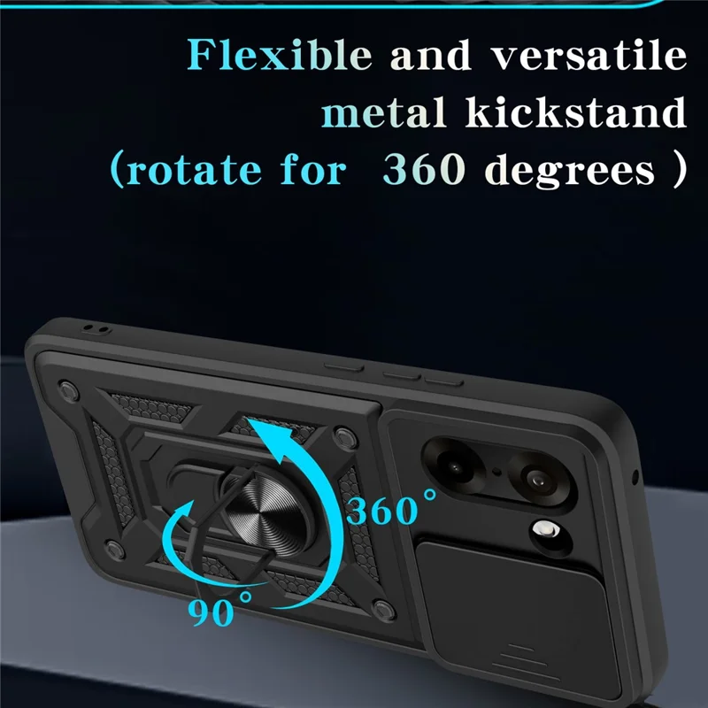 AMORUS для OnePlus Nord CE5 5G чехол со встроенной подставкой ПК + TPU, с защитной шторкой для камеры - Черный