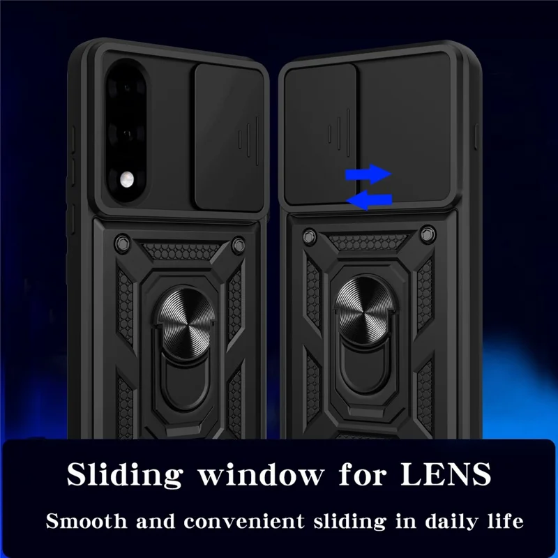 AMORUS Pour OnePlus Nord 5 5G Étui avec Support Rigide + TPU et Coulisseau de Protection d'Objectif - Noir