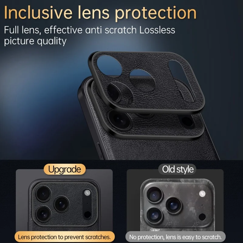 SULADA Per iPhone 17 Pro Cover in Pelle PU + TPU + PC Custodia Posteriore per Telefono - Nero