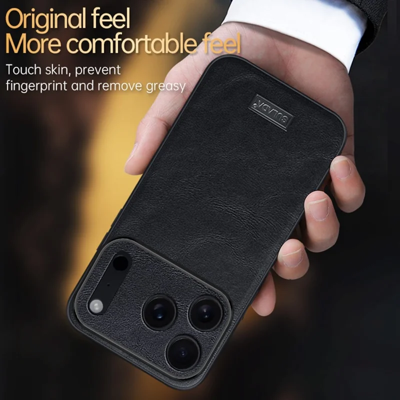 SULADA Per iPhone 17 Pro Cover in Pelle PU + TPU + PC Custodia Posteriore per Telefono - Nero