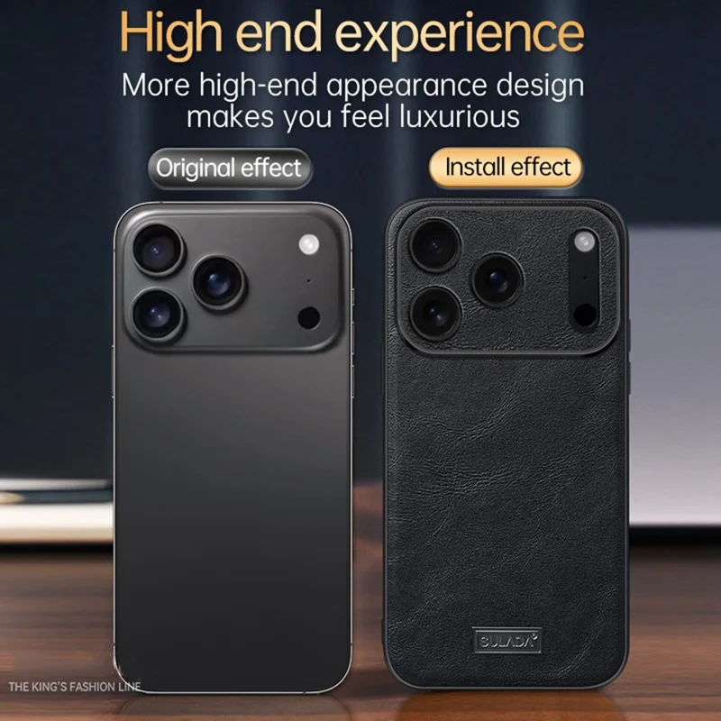 SULADA Per iPhone 17 Pro Max Cover in Pelle PU + TPU + PC Custodia Posteriore per Telefono - Nero