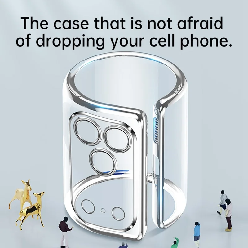 SULADA per iPhone 17 Pro Max Cover Ultra Sottile Elettroplaccato TPU Custodia Trasparente per Telefono - Argento