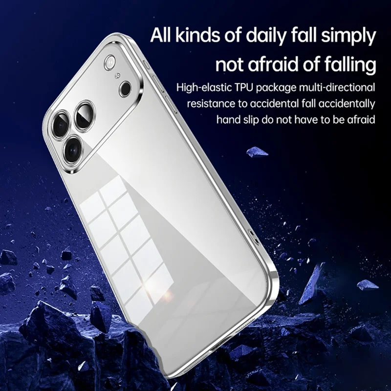 SULADA per iPhone 17 Pro Max Cover Ultra Sottile Elettroplaccato TPU Custodia Trasparente per Telefono - Argento