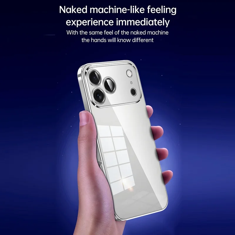 SULADA per iPhone 17 Pro Max Cover Ultra Sottile Elettroplaccato TPU Custodia Trasparente per Telefono - Argento
