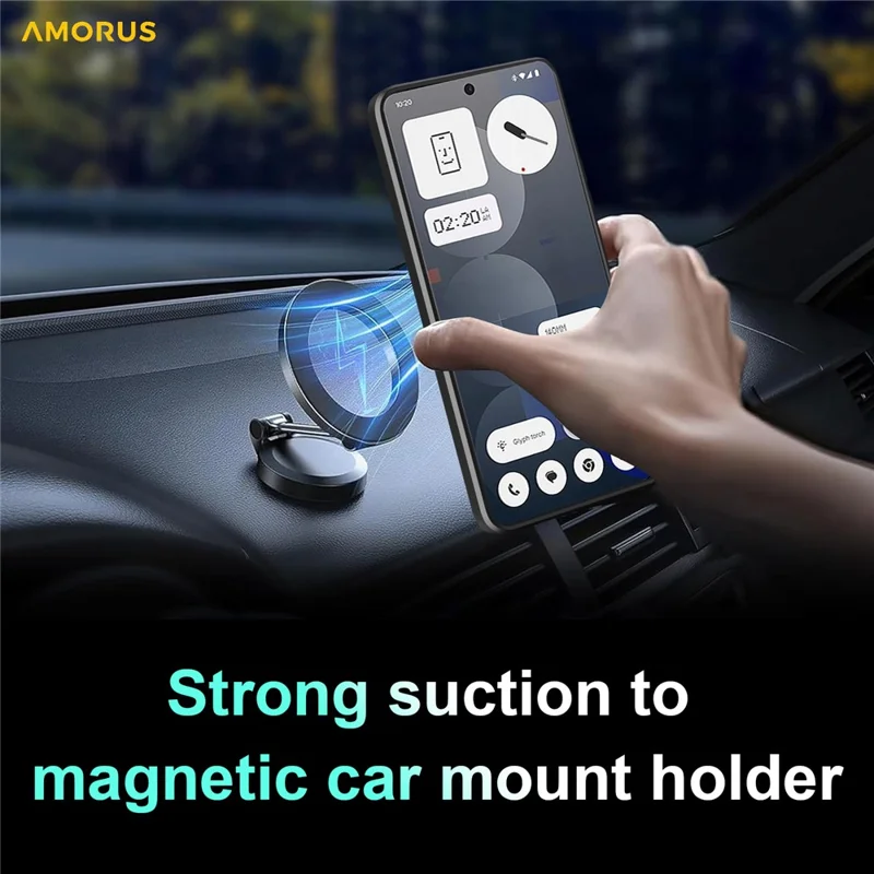 AMORUS Kickstand Case for Nothing Phone (3a) Pro PC + TPU Phone Cover with Camera Lens Slider - Black