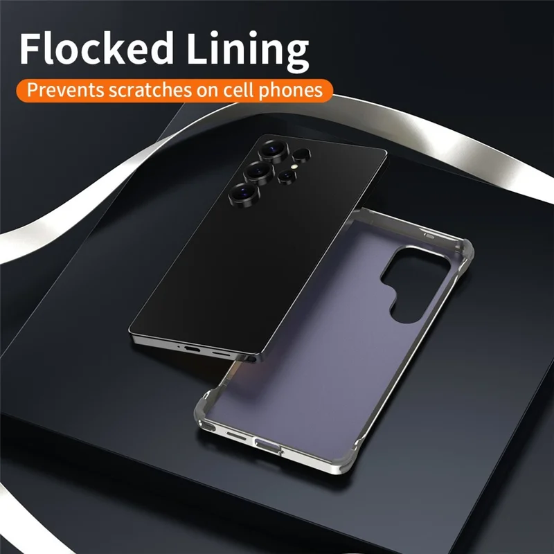 Étui pour Samsung Galaxy S24 Ultra PC + Silicone + Alliage Finition Mate Coque de Téléphone - Titane