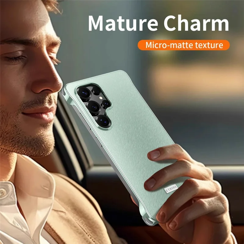 Cover per Samsung Galaxy S23 Ultra - Custodia ibrida PC + Silicone + Lega con Finitura Opaca - Titanio