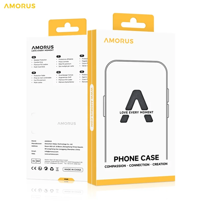 AMORUS For Honor 400 Lite 5G Case Kickstand PC + TPU Phone Cover with Camera Lens Slider - Black