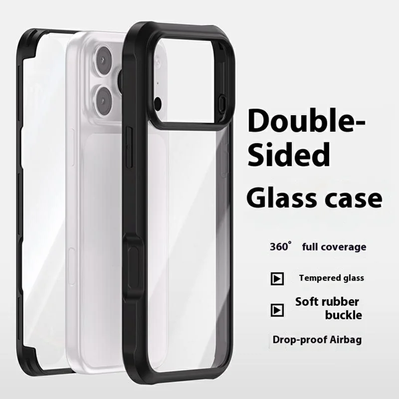 Capa para iPhone 17 Pro de Vidro Temperado Dupla Face + Silicone + TPU - Verde Meia-Noite