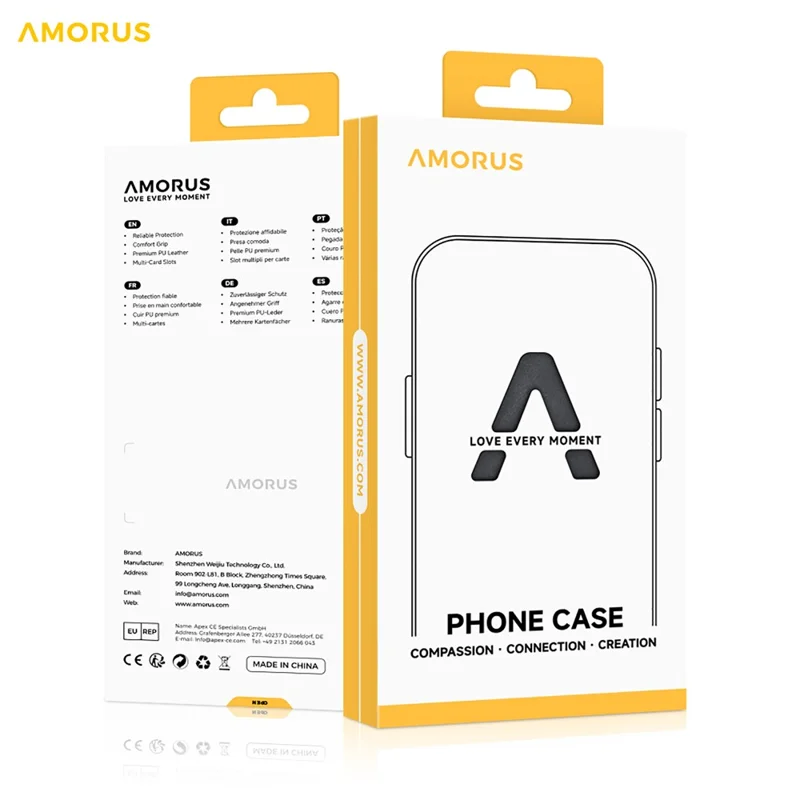 AMORUS Pour Xiaomi Redmi A5 NFC (UE) (173,45x79,35x8,45 mm) Étui avec Support Rigide + TPU et Coulisseau de Protection d'Objectif - Noir