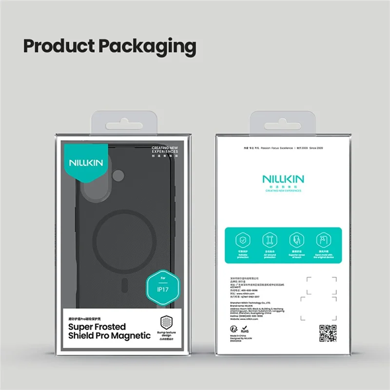 NILLKIN Frosted Shield Pro Funda para iPhone 17 Compatible con MagSafe Funda de teléfono de PC + TPU