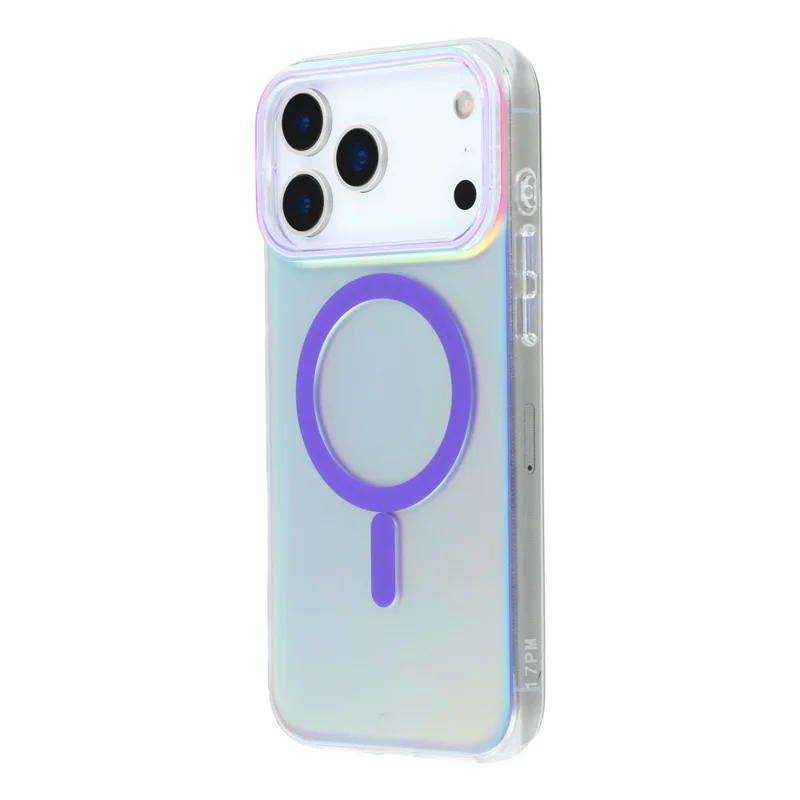 For iPhone 17 Pro Max Case Compatible with MagSafe TPU + PC Iridescent Aesthetic Phone Cover - Purple