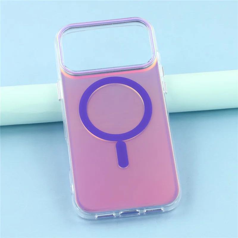 For iPhone 17 Pro Max Case Compatible with MagSafe TPU + PC Iridescent Aesthetic Phone Cover - Purple