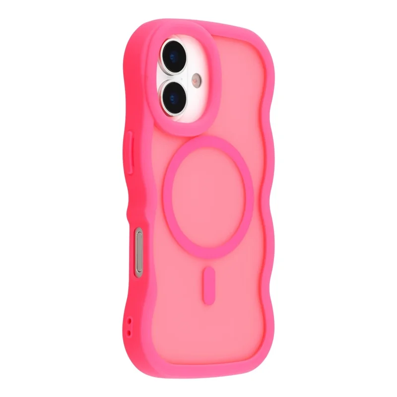 Funda para iPhone 17 Compatible con MagSafe de TPU + PC con Diseño de Ola Táctil - Rosa