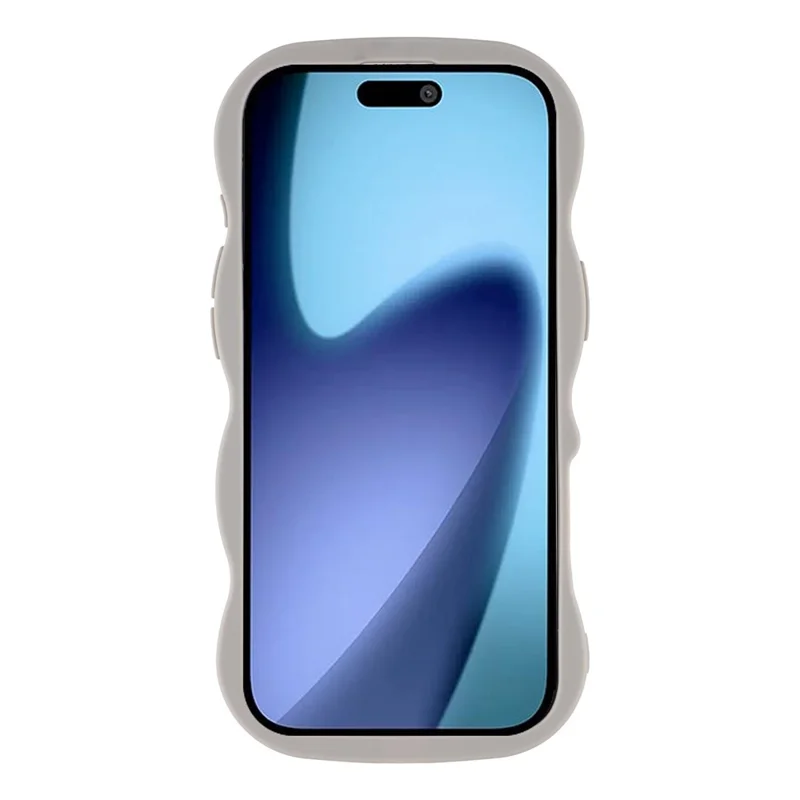 Capa de Ar para iPhone 17 Compatível com MagSafe TPU + PC Capa Traseira para Celular com Design de Ondas Táteis - Cinza