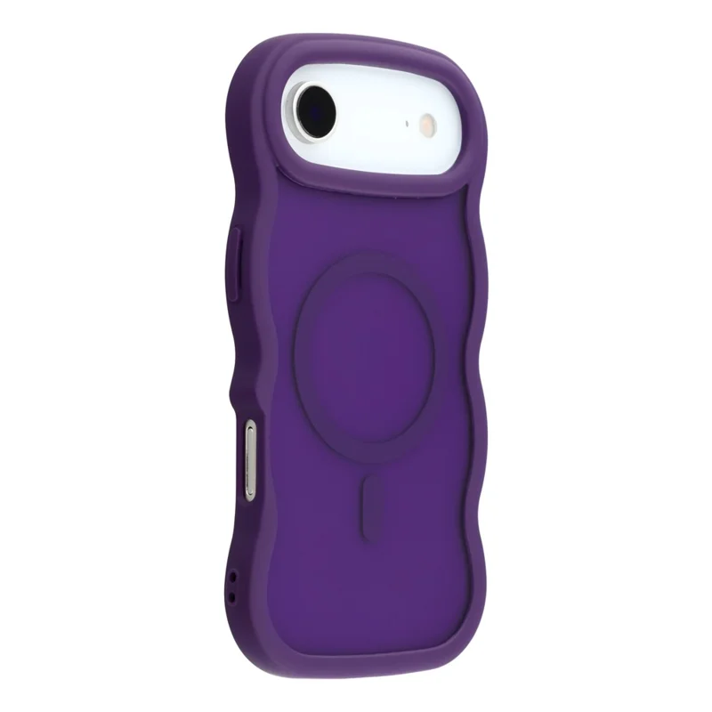 For iPhone Air Case Compatible with MagSafe TPU + PC Phone Back Cover Skin Touch Wave Shape - Purple