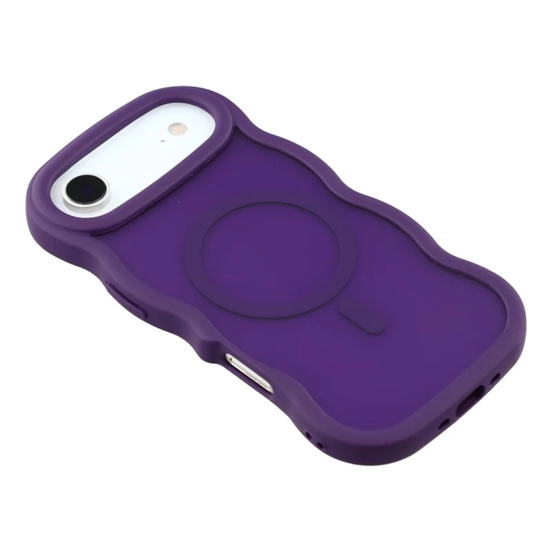 For iPhone Air Case Compatible with MagSafe TPU + PC Phone Back Cover Skin Touch Wave Shape - Purple