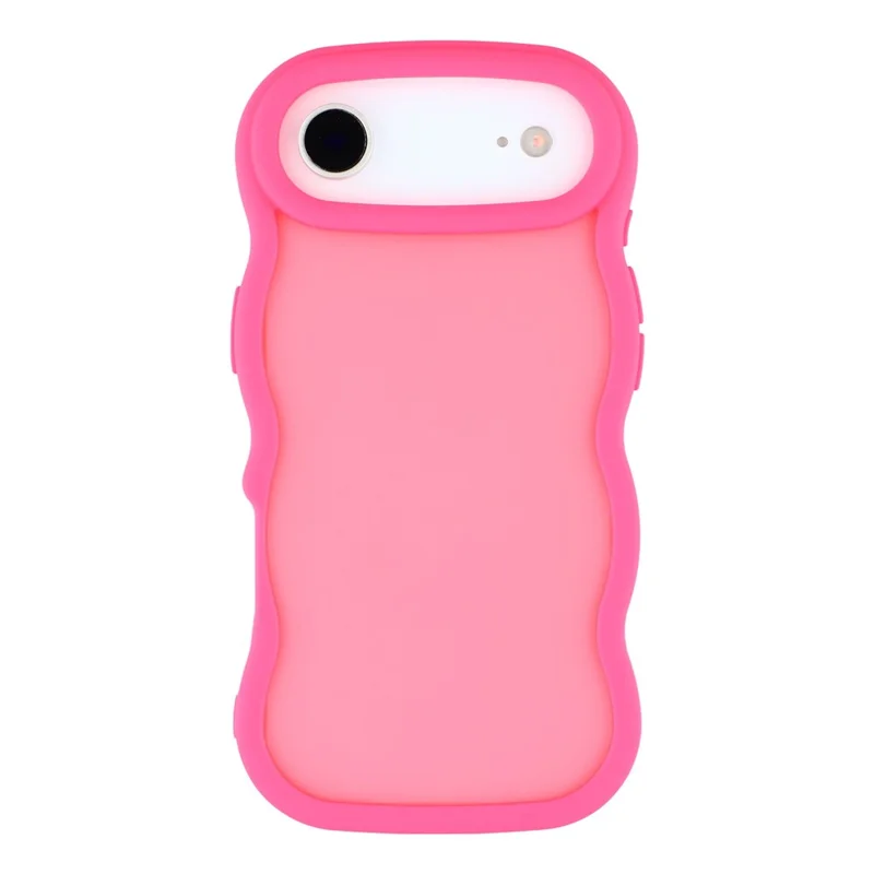 Capa de Ar para iPhone 17 com Estrutura de Onda Ondulada TPU + PC Translúcida com Toque Suave - Rosa