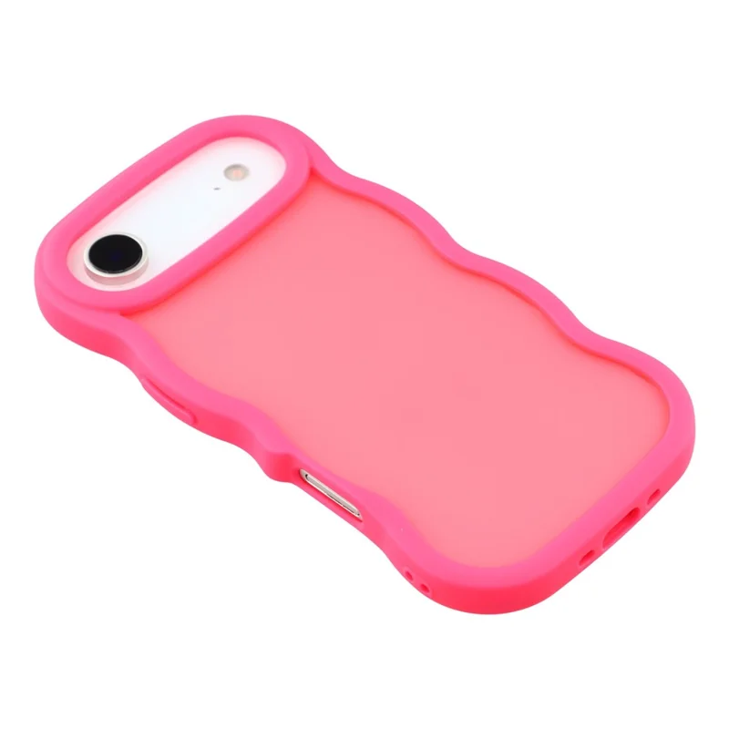 Capa de Ar para iPhone 17 com Estrutura de Onda Ondulada TPU + PC Translúcida com Toque Suave - Rosa