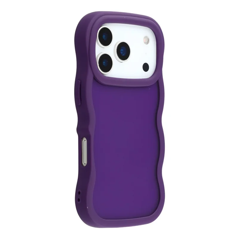 Cover per iPhone 17 Pro con Cornice ad Onde Arricciate TPU + PC Trasparente al Tatto - Viola