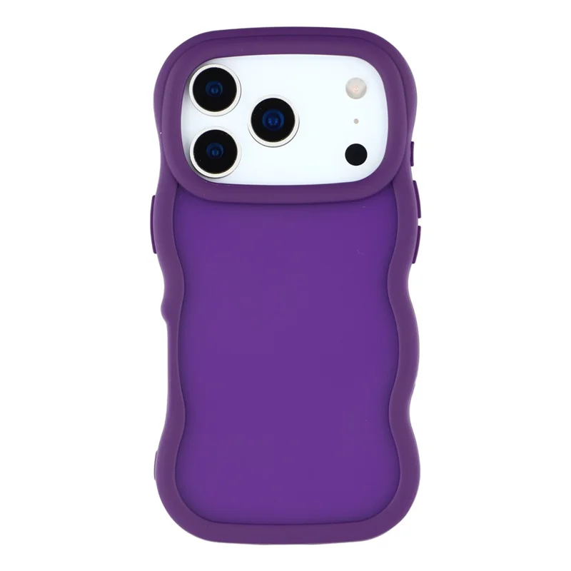 Cover per iPhone 17 Pro con Cornice ad Onde Arricciate TPU + PC Trasparente al Tatto - Viola